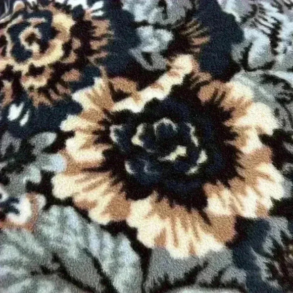 Isaac Mizrahi Live! Jacket Women’s Size Medium Floral Fleece Zip Front Bomber - Picture 4 of 8